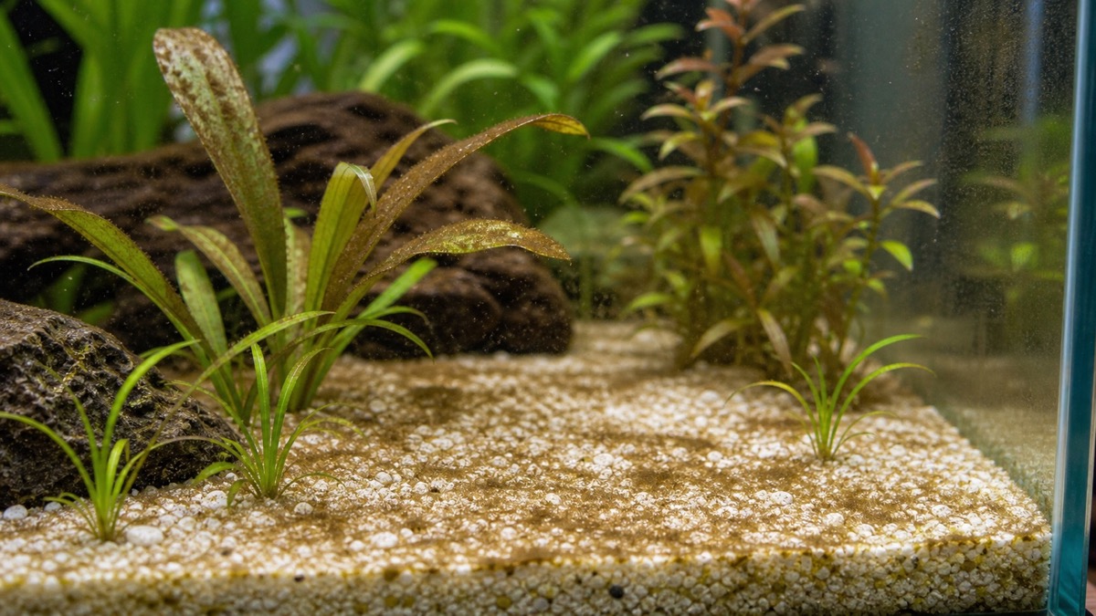Brown diatom film in a new aquarium