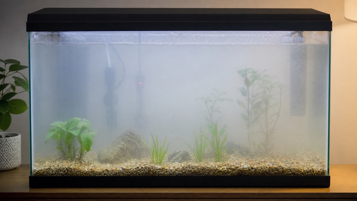 Cloudy white aquarium water after setup